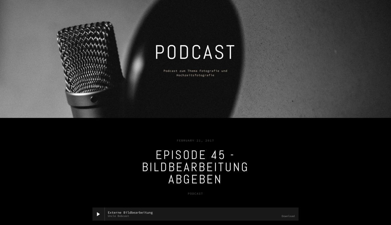 Uncle Bob, Podcast zum Thema Bildbearbeitung abgeben