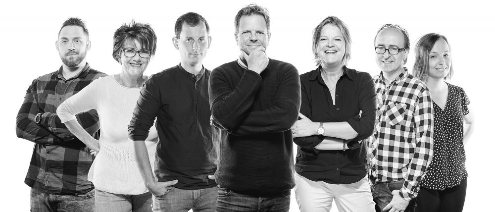 Gruppenfotos durch Einzelportraits